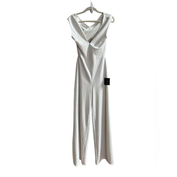 Lulu's‎ Womens Thinking Out Lound White Backless Crisscross Long Jumpsuit NWT - Picture 11 of 11